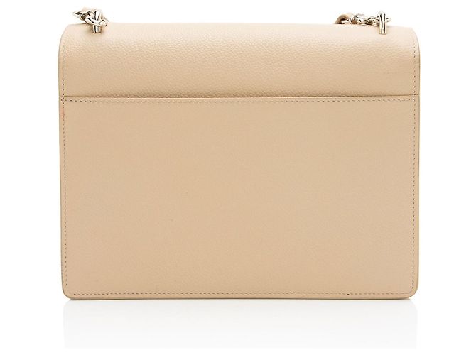 Borsa a Spalla Media Monogram Sunset in Pelle di Vitello Grana Saint Laurent Marrone Beige - vista 3