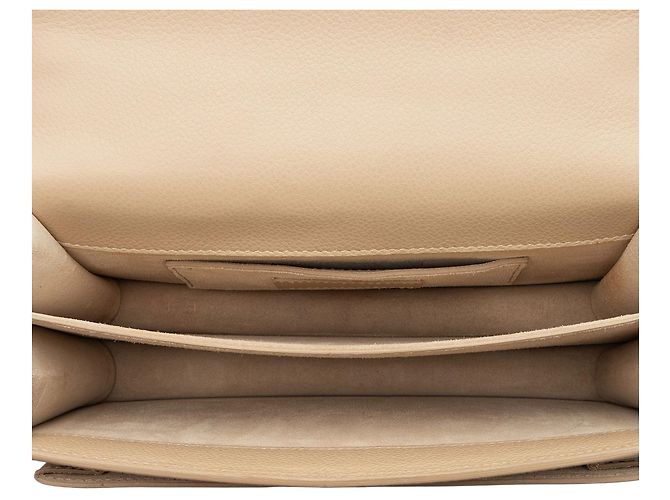 Borsa a Spalla Media Monogram Sunset in Pelle di Vitello Grana Saint Laurent Marrone Beige - vista 7
