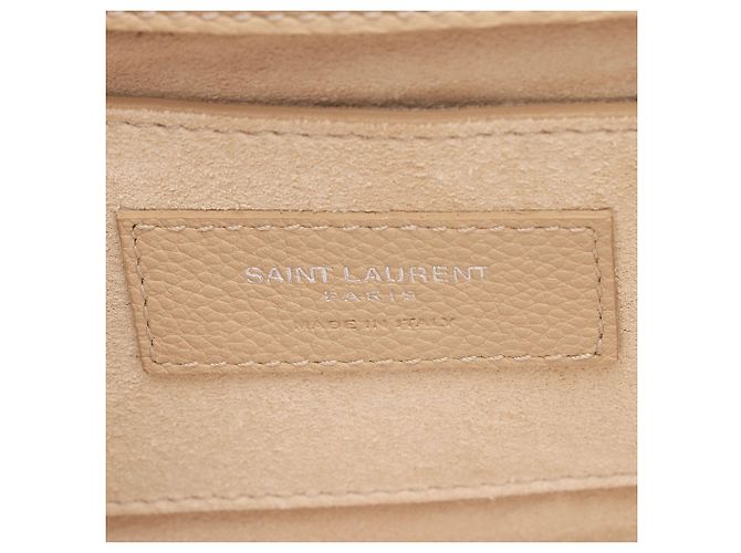 Borsa a Spalla Media Monogram Sunset in Pelle di Vitello Grana Saint Laurent Marrone Beige - vista 8