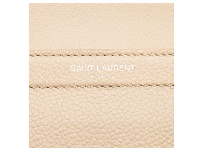 Borsa a Spalla Media Monogram Sunset in Pelle di Vitello Grana Saint Laurent Marrone Beige - vista 9