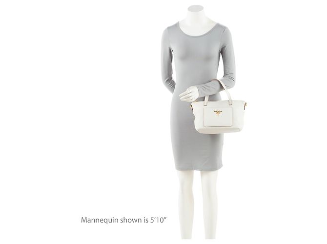 Mini tote Prada Vitello Diano con bolsillo Blanco - vista 5