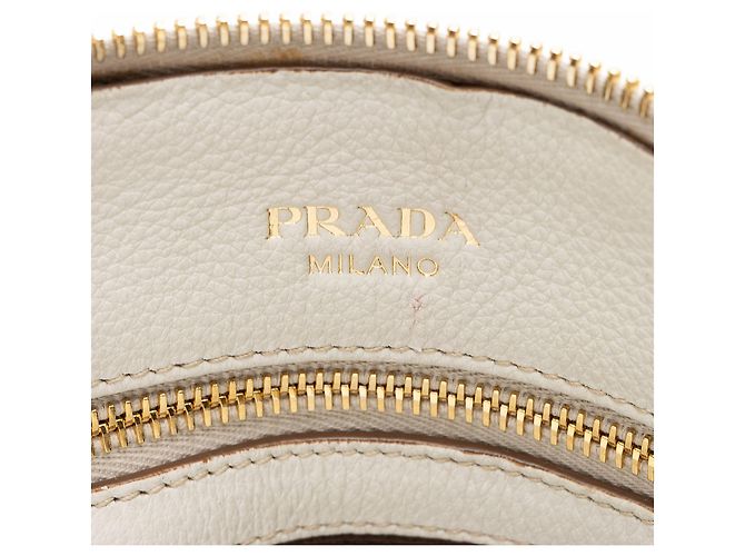 Mini tote Prada Vitello Diano con bolsillo Blanco - vista 7