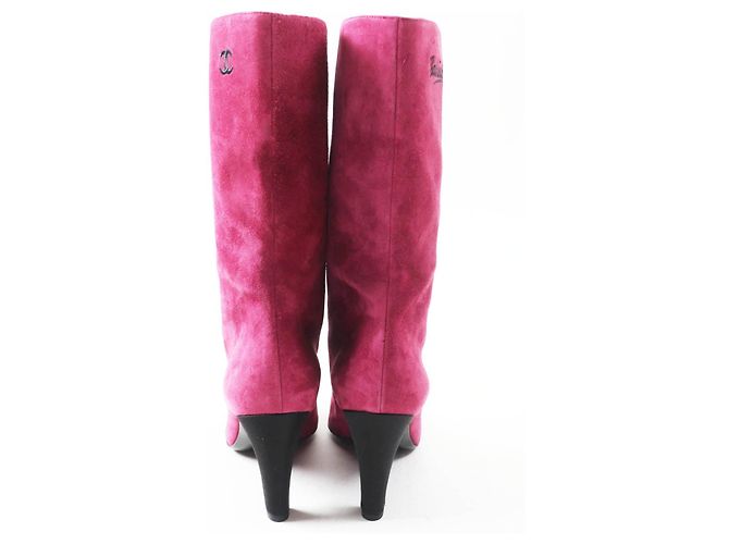 Timeless Chanel G33119 Gabriel Coco Wildlederstiefel Schwarz Lila - Ansicht 2