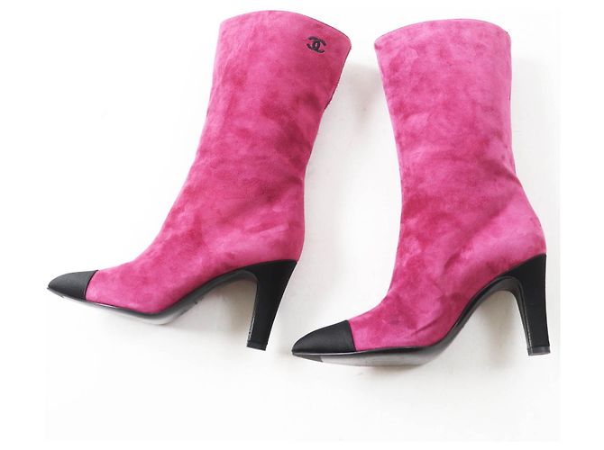 Timeless Chanel G33119 Gabriel Coco Wildlederstiefel Schwarz Lila - Ansicht 3