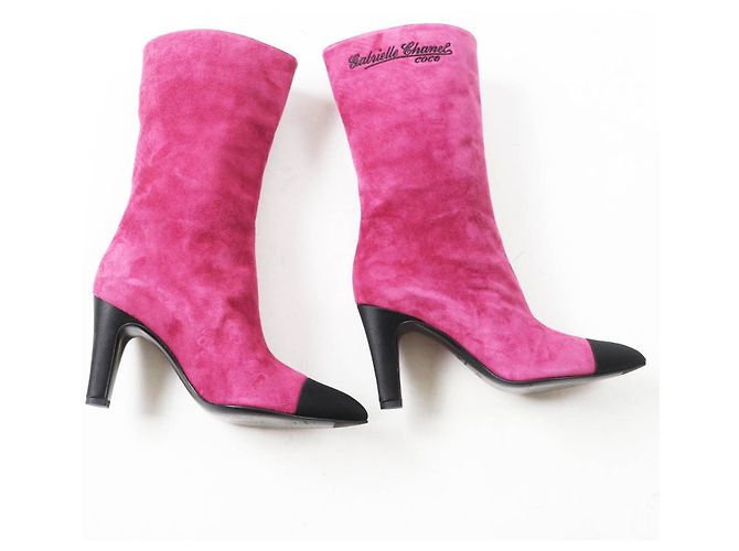 Timeless Chanel G33119 Gabriel Coco Wildlederstiefel Schwarz Lila - Ansicht 4
