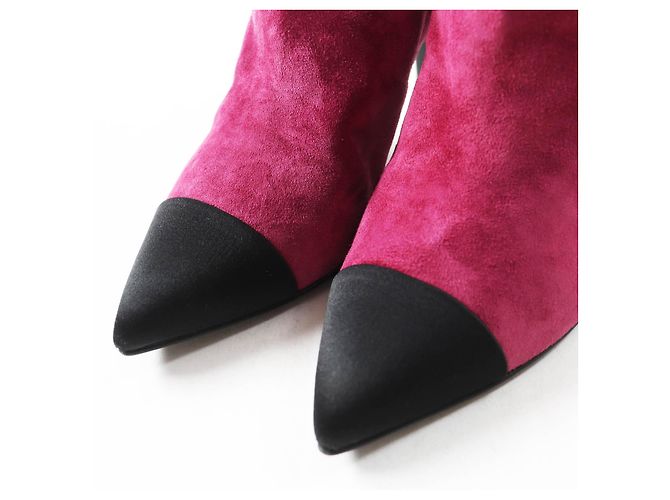 Timeless Chanel G33119 Gabriel Coco Wildlederstiefel Schwarz Lila - Ansicht 6