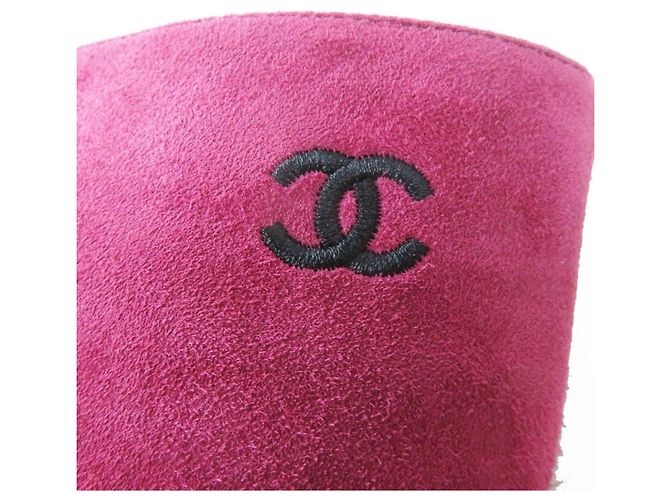 Timeless Chanel G33119 Gabriel Coco Wildlederstiefel Schwarz Lila - Ansicht 8