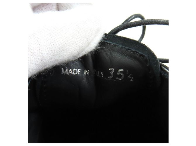 Scarpe da cerimonia in pelle con lacci e piattaforma con logo posteriore Prada Nero - vista 11