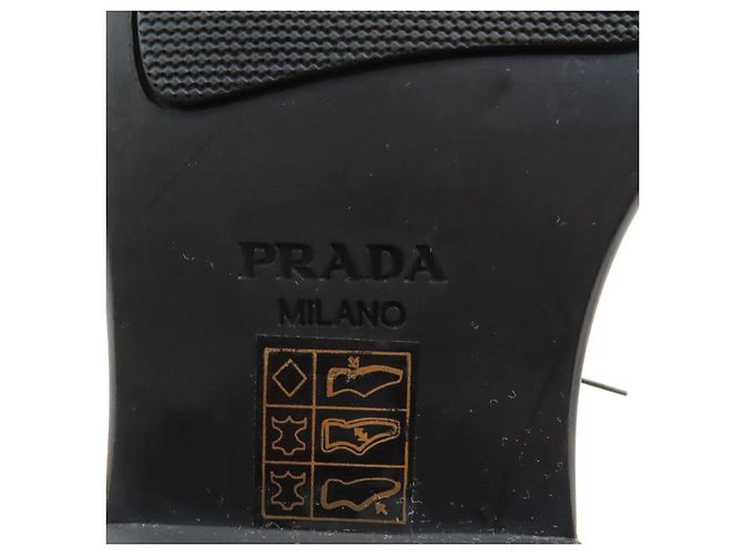 Scarpe da cerimonia in pelle con lacci e piattaforma con logo posteriore Prada Nero - vista 12