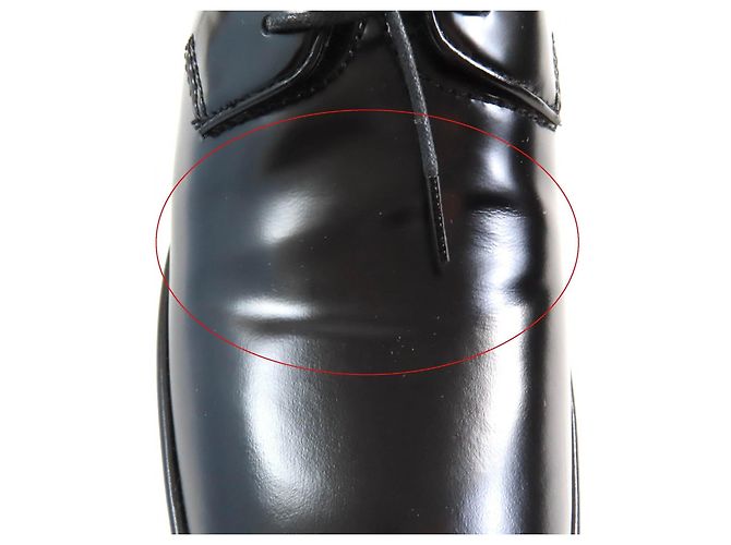Scarpe da cerimonia in pelle con lacci e piattaforma con logo posteriore Prada Nero - vista 15