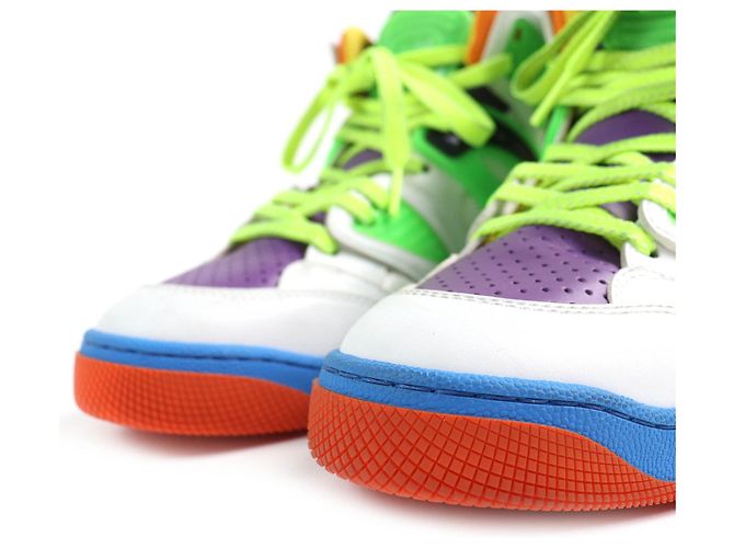 Sneakers in pelle e gomma a taglio alto Gucci Multicolore - vista 5