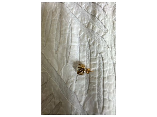 Louis Vuitton Ohrringe mit Perlen und Logo Weiß Golden - Ansicht 3