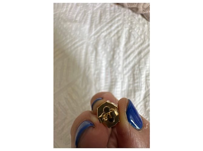 Louis Vuitton Ohrringe mit Perlen und Logo Weiß Golden - Ansicht 4
