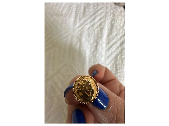 Louis Vuitton Ohrringe mit Perlen und Logo Weiß Golden - Ansicht 5