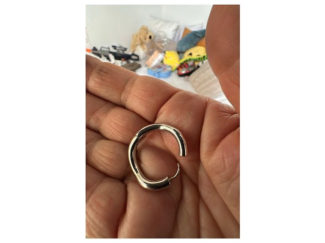 Autre Marque Orecchini a cerchio Charlotte Chesnais in argento e corda blu - vista 9