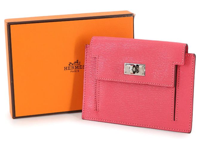 Billetera compacta Kelly de Hermès Rosa - vista 2