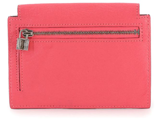 Billetera compacta Kelly de Hermès Rosa - vista 3