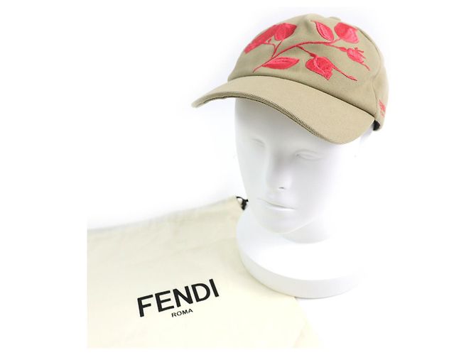 Gorra de béisbol de algodón con bordado floral de logo Fendi - vista 2