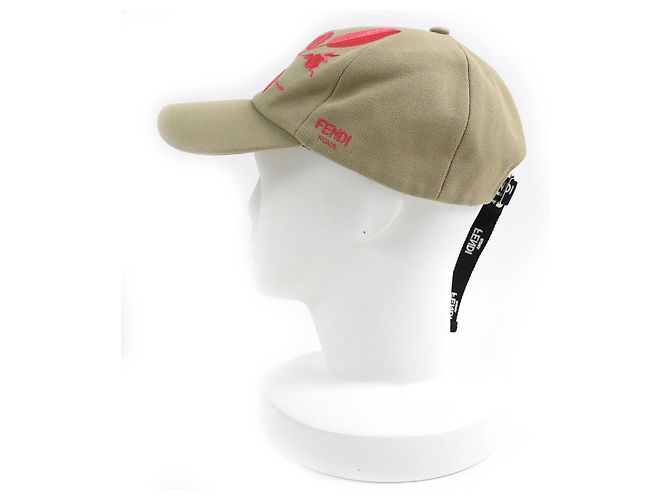 Gorra de béisbol de algodón con bordado floral de logo Fendi - vista 3