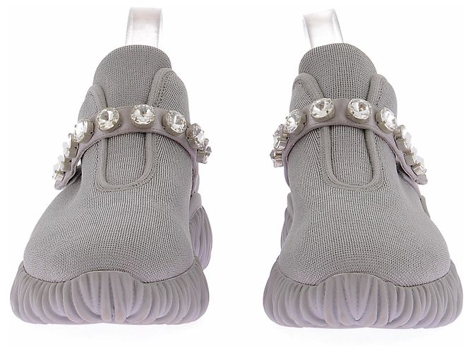 Miu Miu Sneakers grigi con ornamenti Grigio - vista 2