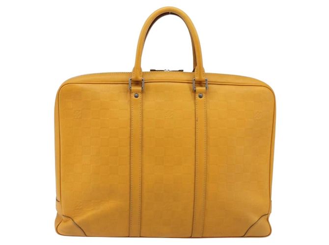 Louis Vuitton Porte-Documents Voyage Damier Infini Leather GM Giallo - vista 2