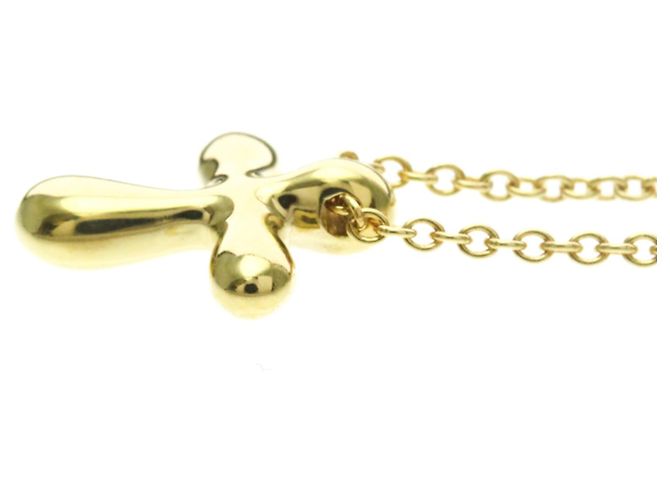 Tiffany & Co Collana con pendente a croce piccolo in oro giallo 18K Tiffany D'oro - vista 3