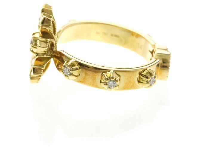 Anello in Oro Giallo 18K Gucci Flora con Diamanti D'oro - vista 3