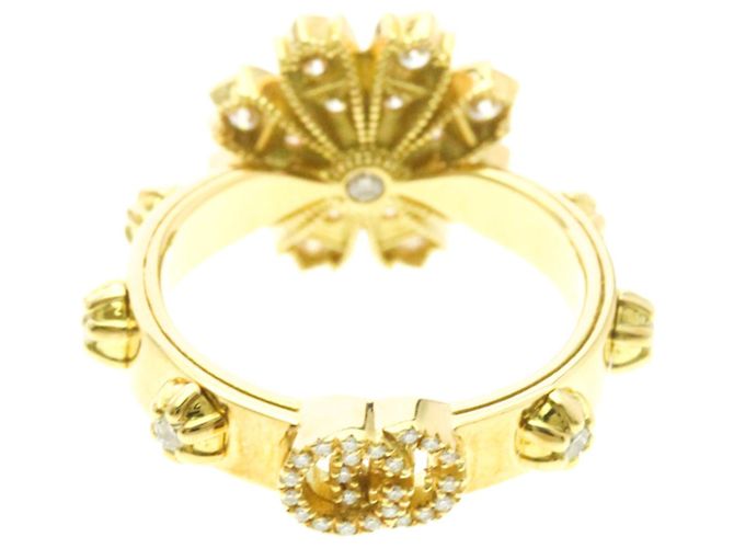 Anello in Oro Giallo 18K Gucci Flora con Diamanti D'oro - vista 4