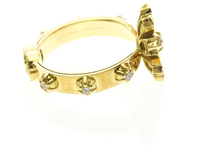 Anello in Oro Giallo 18K Gucci Flora con Diamanti D'oro - vista 5