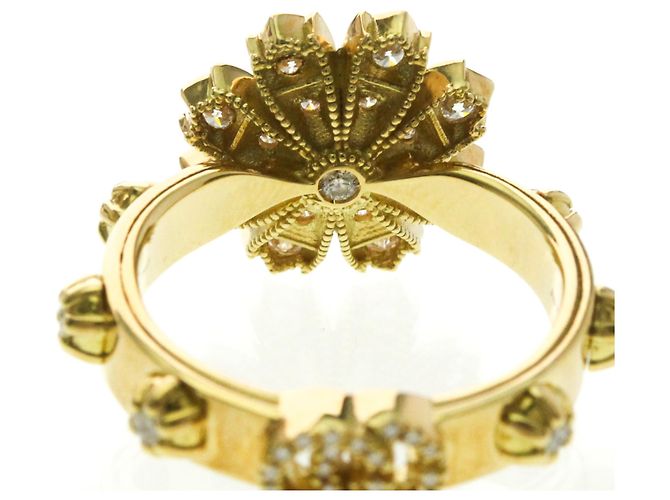 Anello in Oro Giallo 18K Gucci Flora con Diamanti D'oro - vista 8