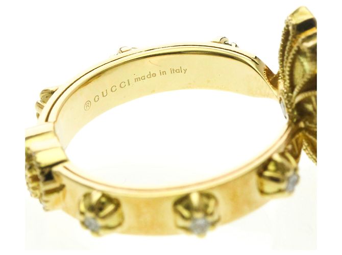 Anello in Oro Giallo 18K Gucci Flora con Diamanti D'oro - vista 9