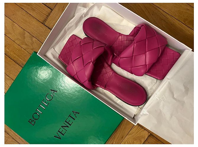Mules Padded Cassette di Bottega Veneta Rosa - vista 2