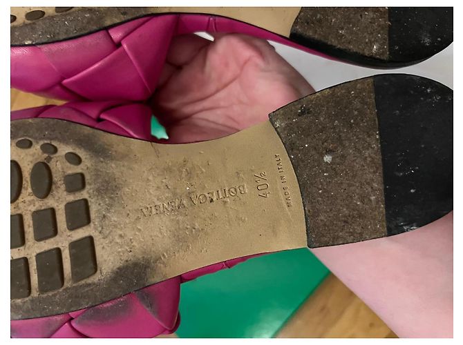 Mules Padded Cassette di Bottega Veneta Rosa - vista 5