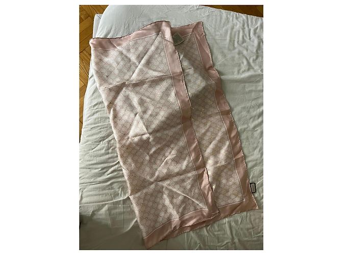 Gucci Sciarpa in seta con motivo GG Rosa - vista 3