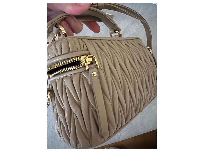 Borsa Matelassé Miu Miu Beige - vista 6