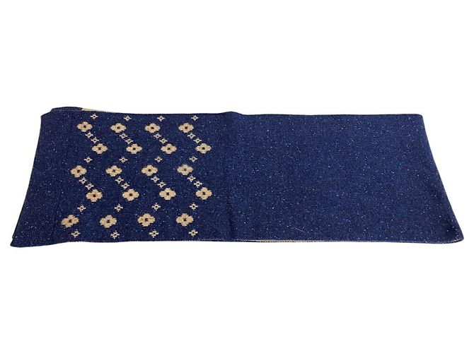 Stola in cashmere e lana Louis Vuitton Beige Blu navy - vista 3