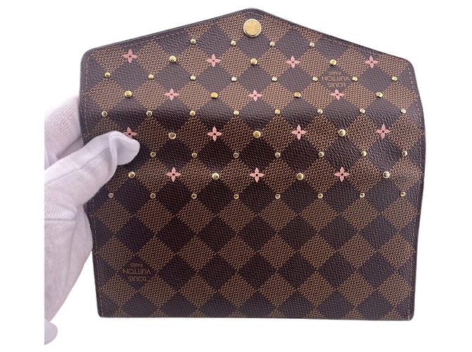 Louis Vuitton Damier Ebene Langbörse Braun Pink - Ansicht 13