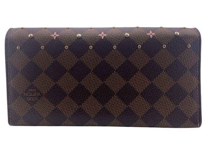 Louis Vuitton Damier Ebene Langbörse Braun Pink - Ansicht 2
