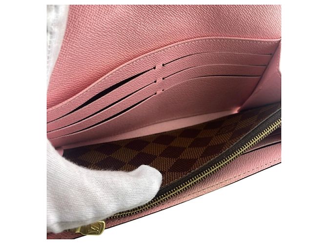 Louis Vuitton Damier Ebene Langbörse Braun Pink - Ansicht 9