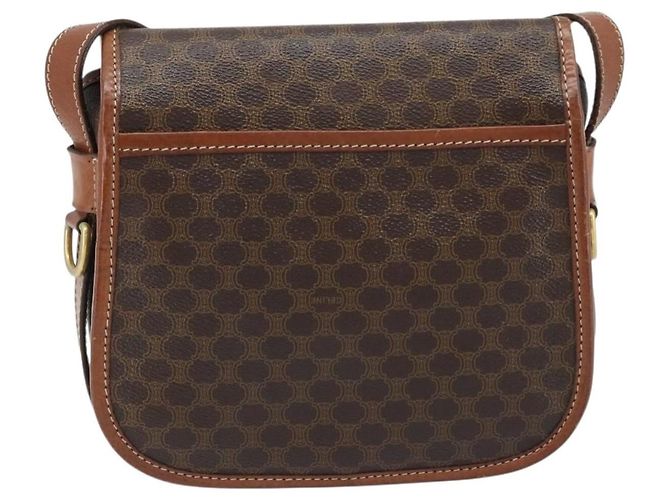 Céline Celine Vintage Macadam Canvas and Leather Marrone - vista 2