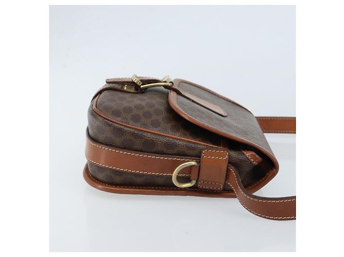 Céline Celine Vintage Macadam Canvas and Leather Marrone - vista 3