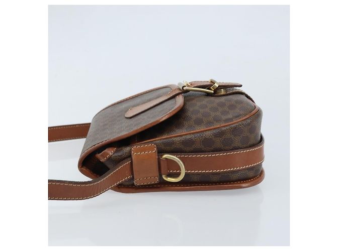 Céline Celine Vintage Macadam Canvas and Leather Marrone - vista 4