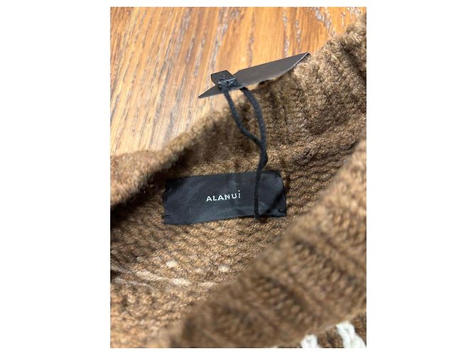 Autre Marque Suéter de punto Fair Isle Alainu Castaño Negro Blanco - vista 3