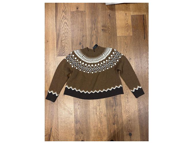 Autre Marque Suéter de punto Fair Isle Alainu Castaño Negro Blanco - vista 6