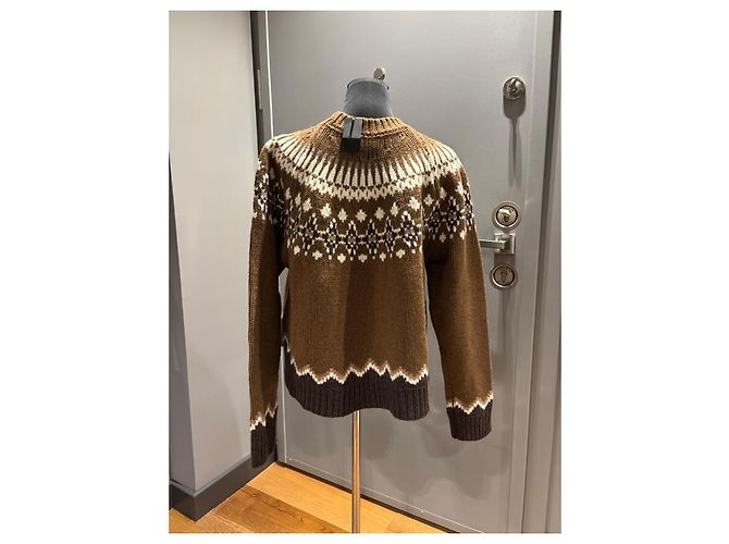 Autre Marque Suéter de punto Fair Isle Alainu Castaño Negro Blanco - vista 7