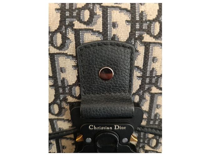 Borsa a mano Christian Dior in tela blu navy - vista 10