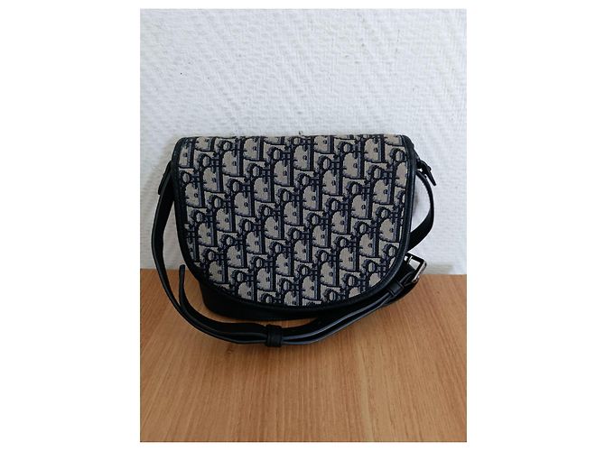Borsa a mano Christian Dior in tela blu navy - vista 11