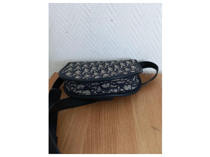 Borsa a mano Christian Dior in tela blu navy - vista 12