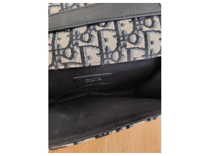 Borsa a mano Christian Dior in tela blu navy - vista 3