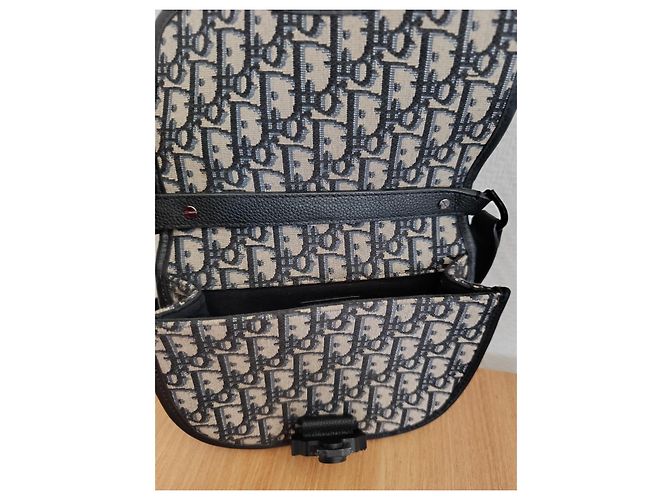 Borsa a mano Christian Dior in tela blu navy - vista 4